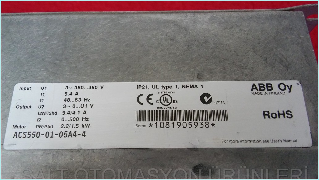 ABB ACS550-01-05A4-4 2,2KW SÜRÜCÜ ACS550 INVERTER DRIVER