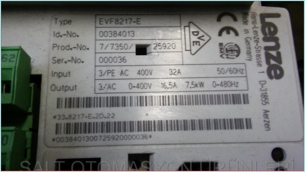 LENZE EVF8217-E 7,5KW SÜRÜCÜ INVERTER DRIVER 7,5 KW HIZ KONTROL