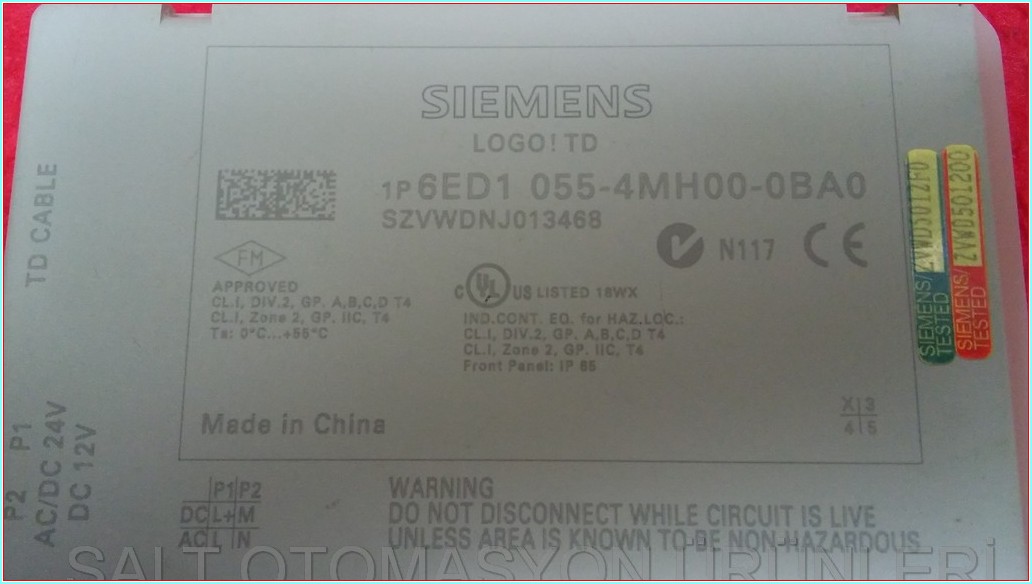 SIEMENS 6ED1 055-4MH00-0BA0 LOGO TD OPERATÖR PANEL