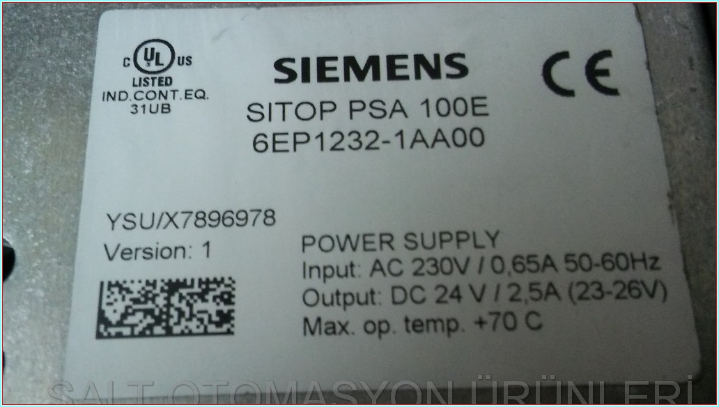 SIEMENS 6EP1 232-1AA00 SITOP PSA 100E POWER SUPPLY GÜÇ KAYNAĞI