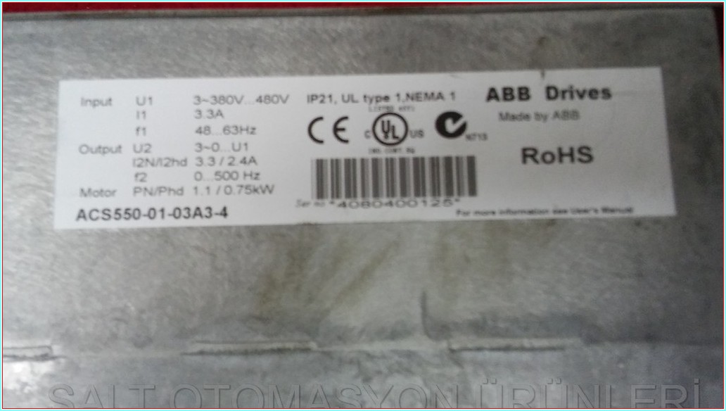 ABB ACS550-01-03A3-4 1,1KW SÜRÜCÜ INVERTER DRIVER