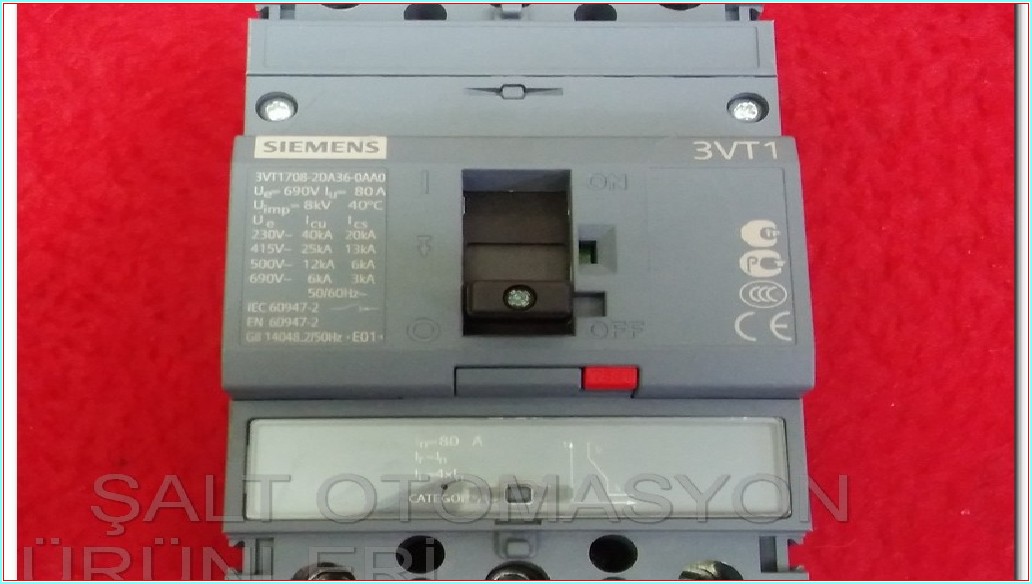 SIEMENS 3VT1708-2DA36-0AA0 3VT1 80A 3 KUTUPLU TMŞ KOMPAKT ŞALTER