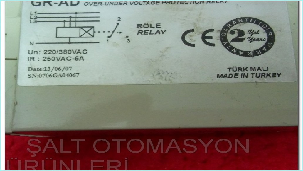 İNTER TİME GR-AD AŞIRI DÜŞÜK GERİLİM KORUMA RÖLESİ