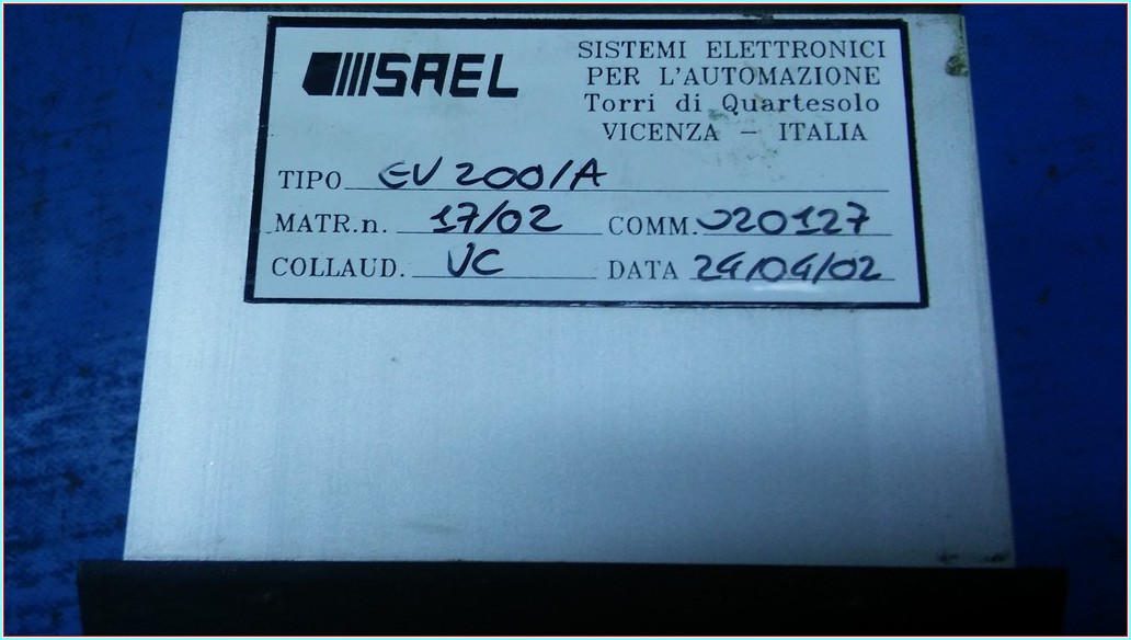 SISTEMI ELETTRONICI SAEL EV 200A PER L AUTOMAZIONE TORRİ Dİ QUARTESOLO
