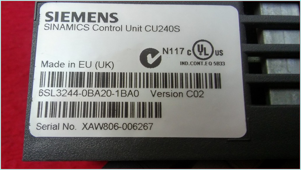 SIEMENS 6SL3244-0BA20-1BA0 SINAMICS CONTROL UNİT G120 CU240S MODÜL
