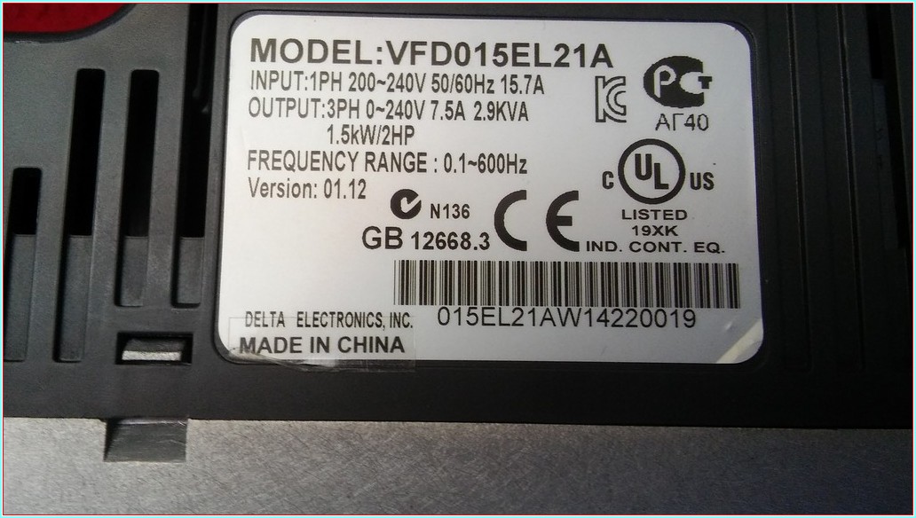 DELTA VFD015EL21A 1,5 KW SÜRÜCÜ INVERTER 1.5 KW DRIVER