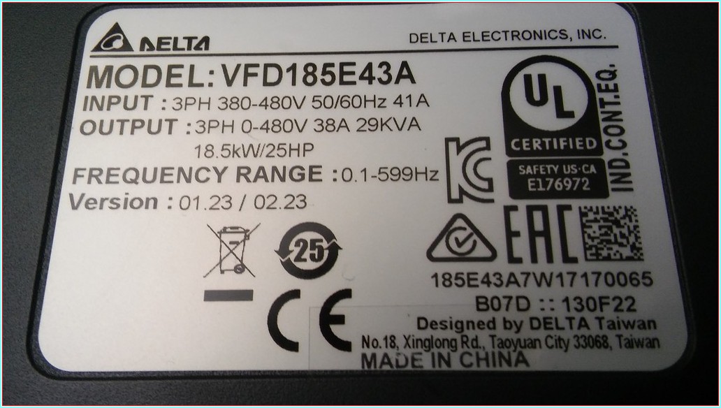 DELTA VFD185E43A 18,5KW SÜRÜCÜ