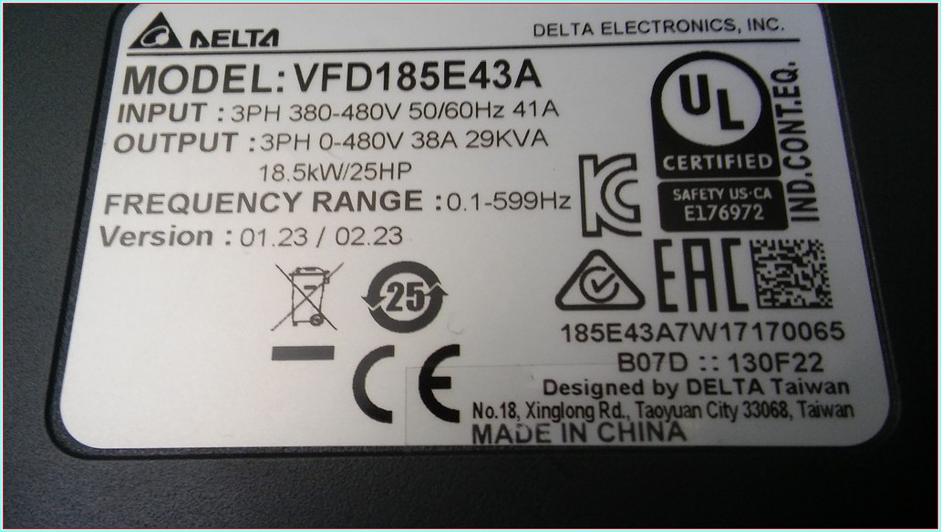 DELTA VFD185E43A 18,5KW SÜRÜCÜ