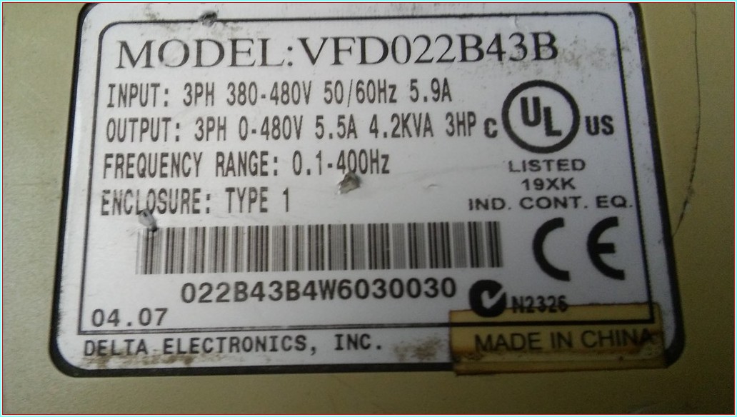 VFD022B43B DELTA