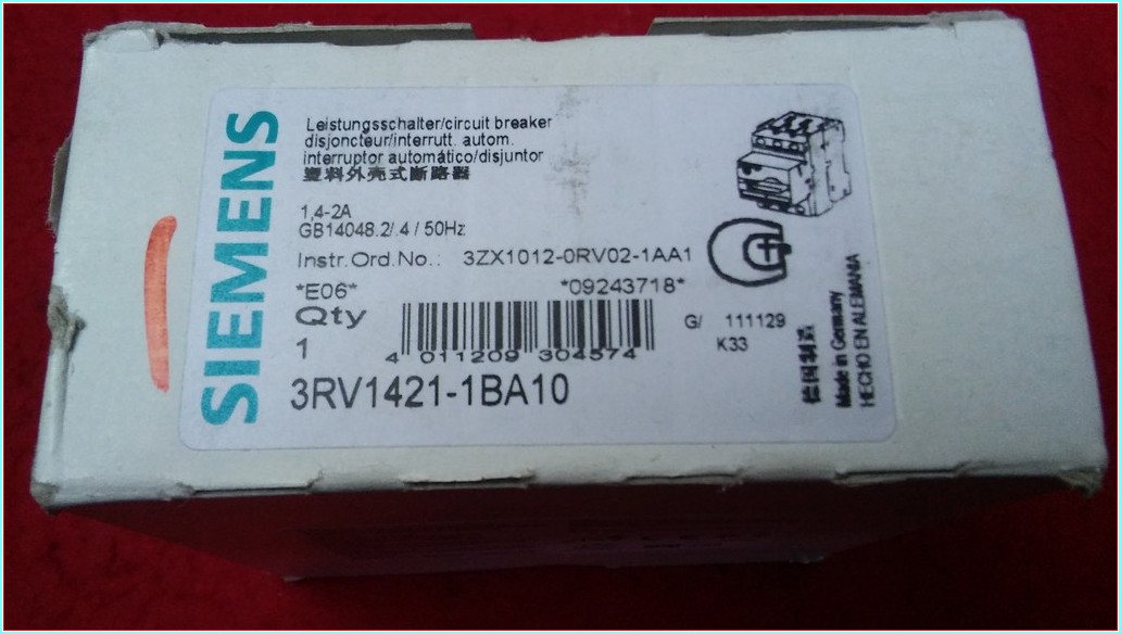 SIEMENS 3RV1421-1BA10 1,4-2A MOTOR KORUMA ŞALTER TİPİ