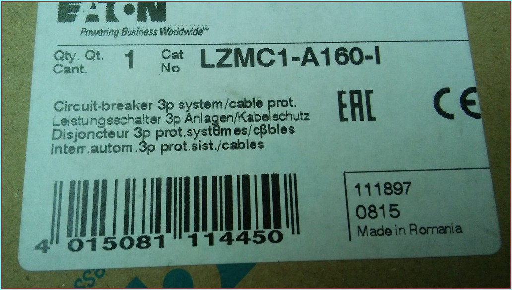 EATON LZMC1-A160-I 160A TMŞ SIFIR KUTULU