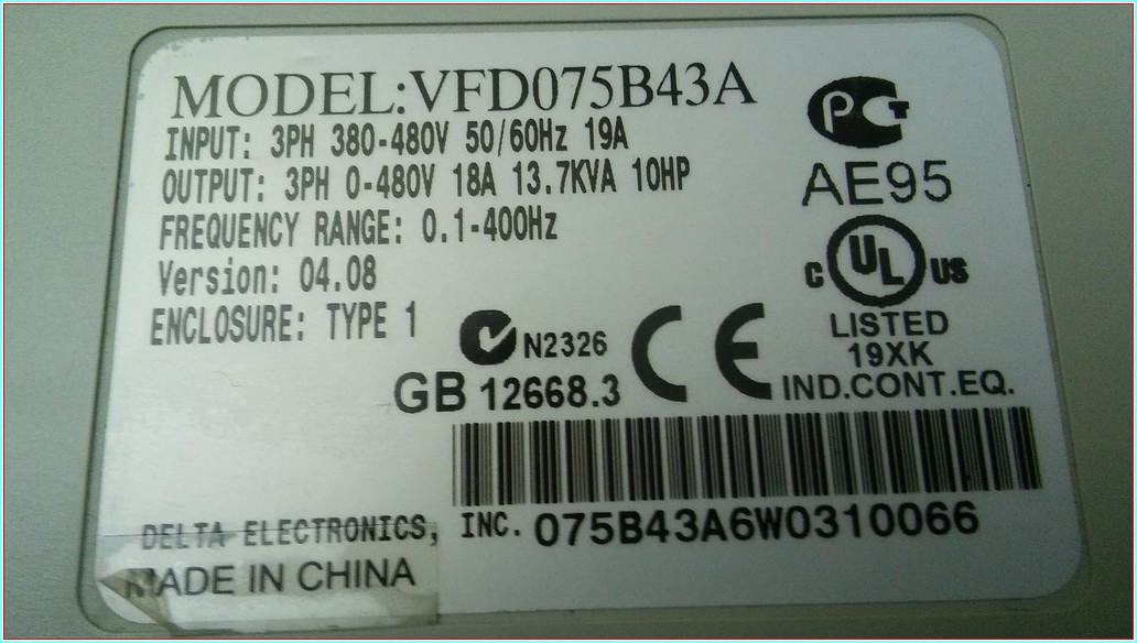 DELTA VFD075B43A 13,7KVA 7,5KW SÜRÜCÜ