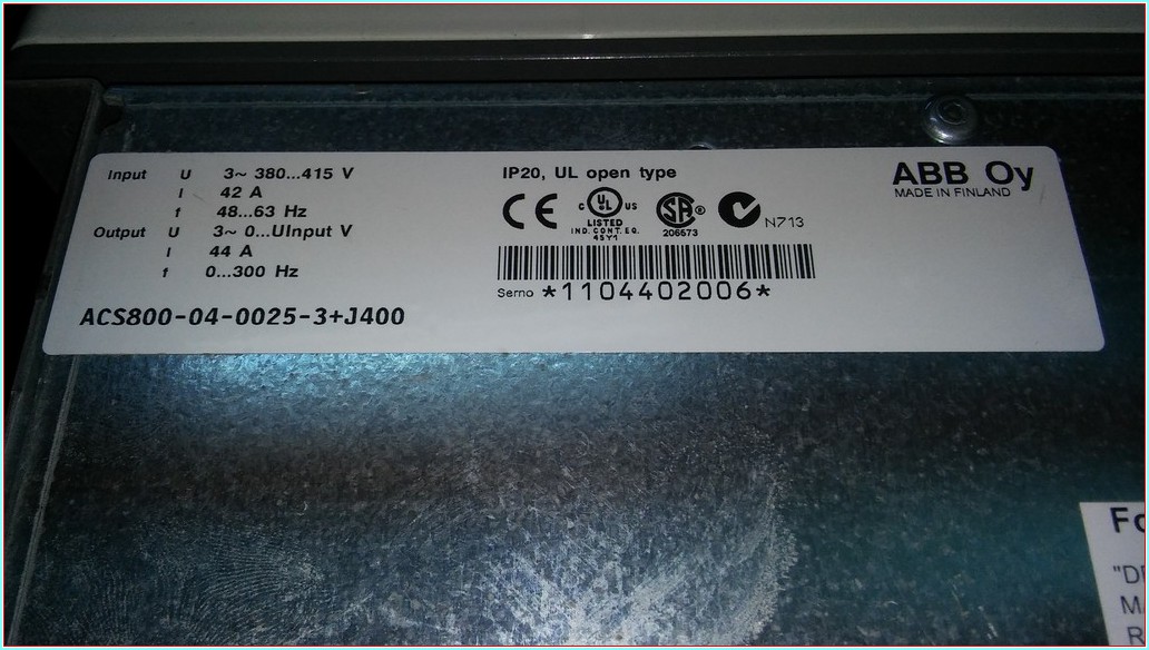 ABB ACS800-04-0025-3 J400 44A 22KW ACS800 SÜRÜCÜ