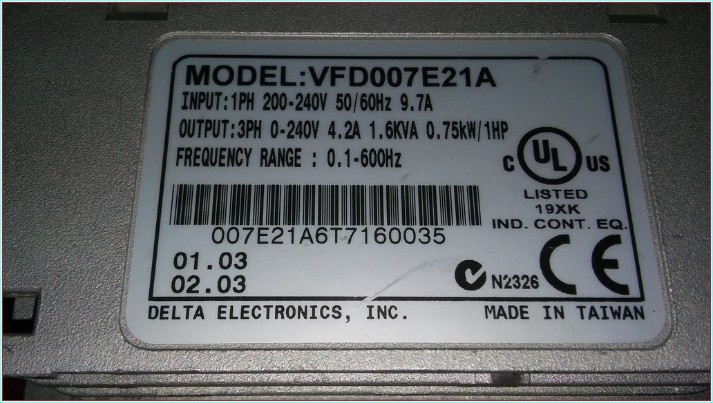 DELTA VFD007E21A 0,75KW SÜRÜCÜ VFD E