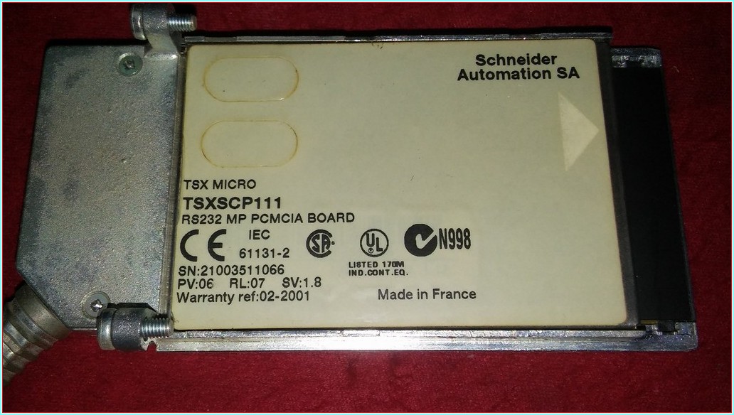 SCHNEİDER TSXSCP111 TSX MICRO AUTOMATİON SA RS232 MP PCMCIA BOARD HAFIZA KARTI