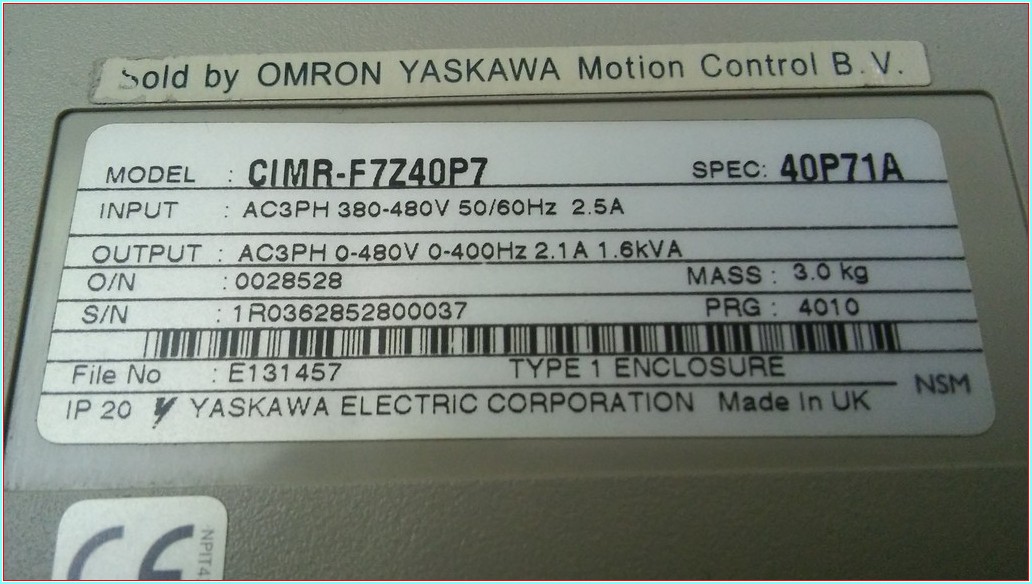OMRON CIMR-F7Z40P7