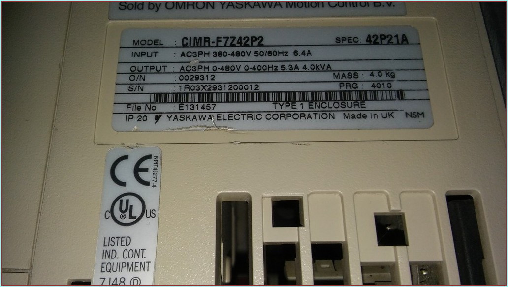 OMRON CIMR-F7Z42P2 YASKAWA 2,2KW 380V SÜRÜCÜ