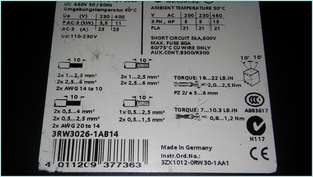 SIEMENS 3RW3026-1AB14  3RW3026-1BB14 11KW RESİM TEMSİLİ YUMUŞAK YOL VERME