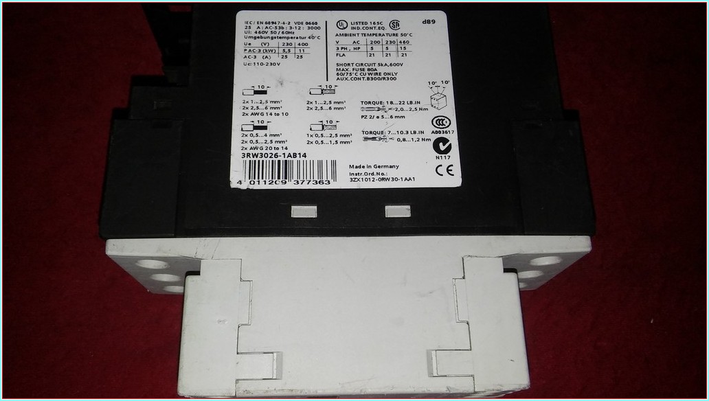 SIEMENS 3RW3026-1AB14  3RW3026-1BB14 11KW RESİM TEMSİLİ YUMUŞAK YOL VERME