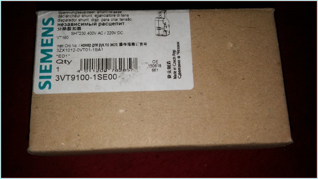 SIEMENS 3VT9100-1SE00 VT160 SERİSİ ACTIRMA RÖLESİ SIFIR KUTULU