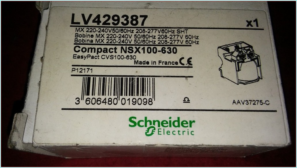 SCHNEİDER LV429387 COMPACT NSXX 100-630A KADAR ACTIRMA RÖLESİ ACTIRMA BOBİNİ