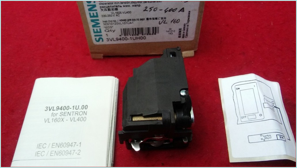 SIEMENS 3VL9400-1UH00 3VL94001UH00 220-250VAC VL160-400A KADAR DÜŞÜK GERİLİM BOBİNİ