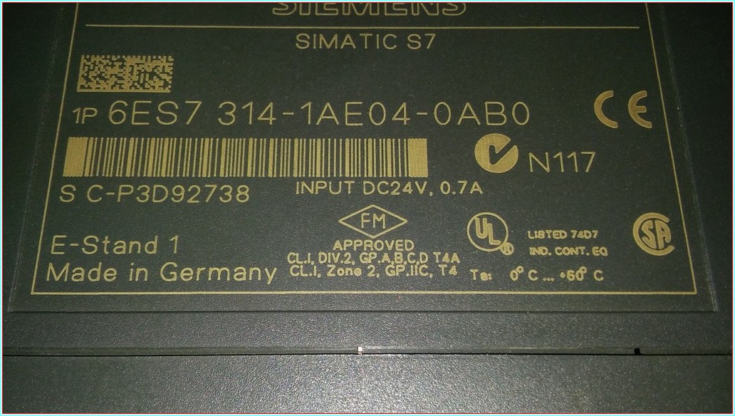 SIEMENS 6ES7 314-1AE04-0AB0 6ES7314-1AE04-0AB0 SIMATIC S7-300 CPU 314 CPU314