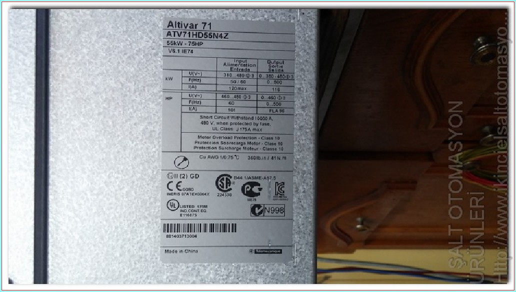 SCHNEİDER ATV71HD55N4Z ALTİVAR 71 ATV71 55KW 75HP SÜRÜCÜ