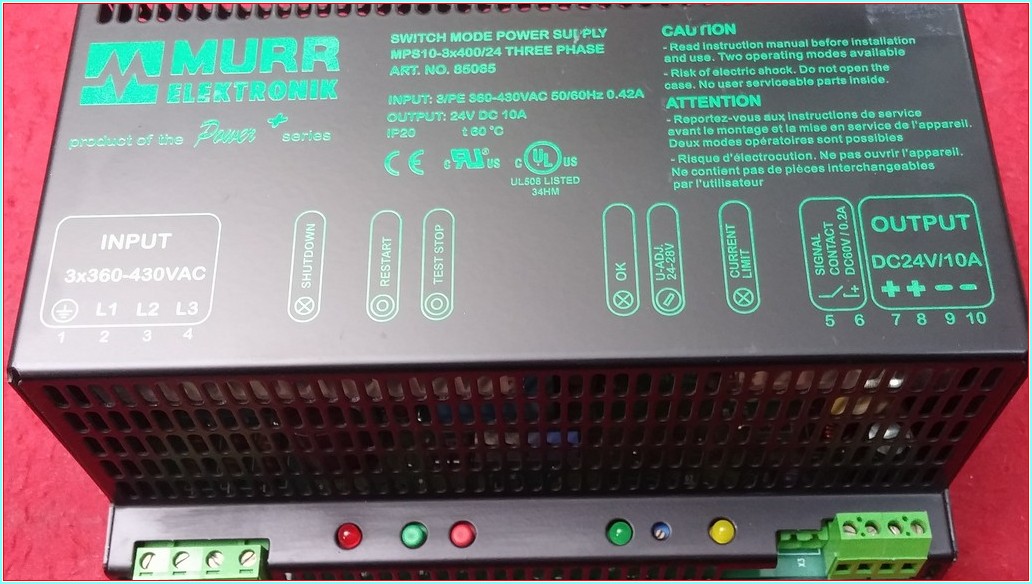 MURR ELEKTRONIK MSP10-3X400 24 MSP10 POWER SUPPLY DC24V 10A ÇOK FONKSİYONLU GÜÇ KAYNAGI