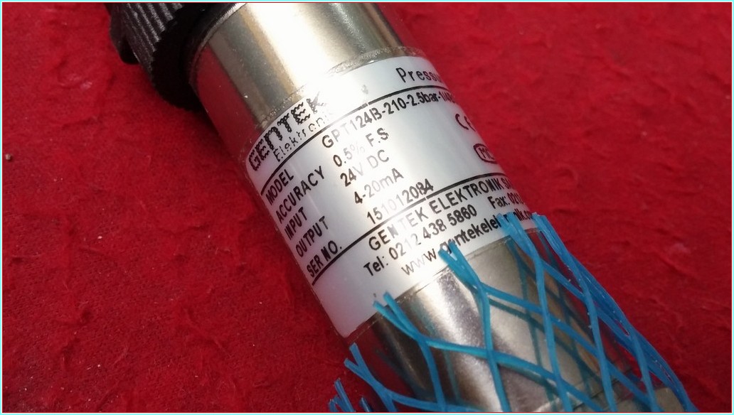 GENTEK ELEKTRONİK GPT124B-210-2 5 BAR 24VDC 4-20MA PRESSURE TRANSMİTTER SIFIR KUTULU