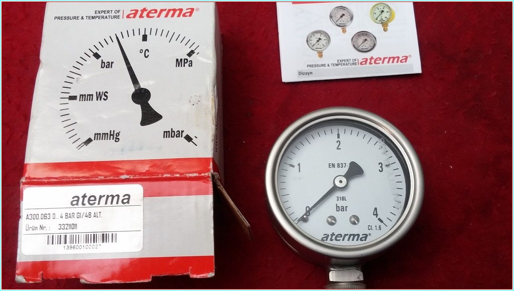 ATERMA A300.063 0 4 BAR GI 4B ALT EXPER OF PRESSURE TEMPERATURE  SIFIR KUTULU