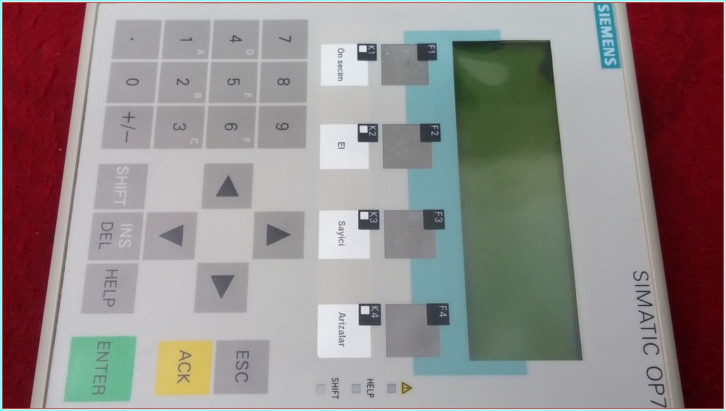 SIEMENS 6AV3 607-1JC00-0AX1 SIMATIC OP7 OPARATÖR KONTROL PANELİ SIFIRDAN FARKI FİYATI