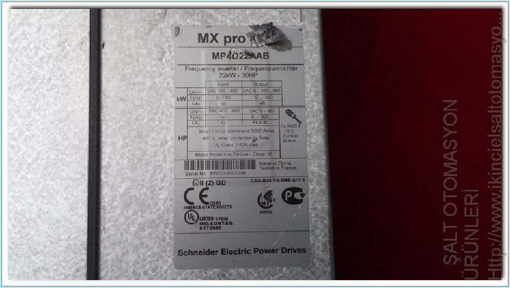 SCHNEİDER MP4D22AAB P DRIVE MX PRO 4V22 MX 22 KW 30HP SÜRÜCÜ