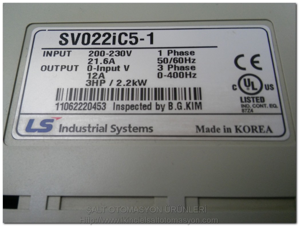 LS SV022İC5-1 INPUT 200-230V 2,2KW SÜRÜCÜ SIFIRDAN FARKI FİYATI