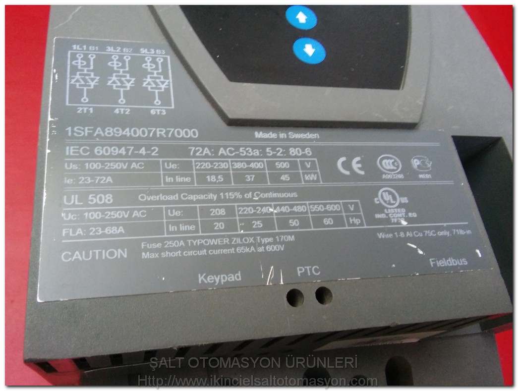 ABB PST72-600-70 37KW 1SFA894007R7000 72A YUMUŞAK YOL VERME
