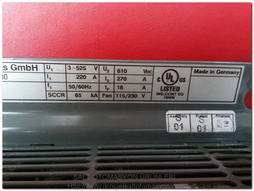 ABB DCS550-S01-0270-05-00--00 270A DC SÜRÜCÜ KOMPAK TİP SÜRÜCÜ