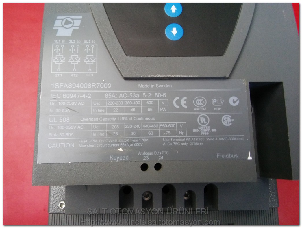 ABB PST85-600-70 1SFA894008R7000 45KW YUMUŞAK YOL VERME