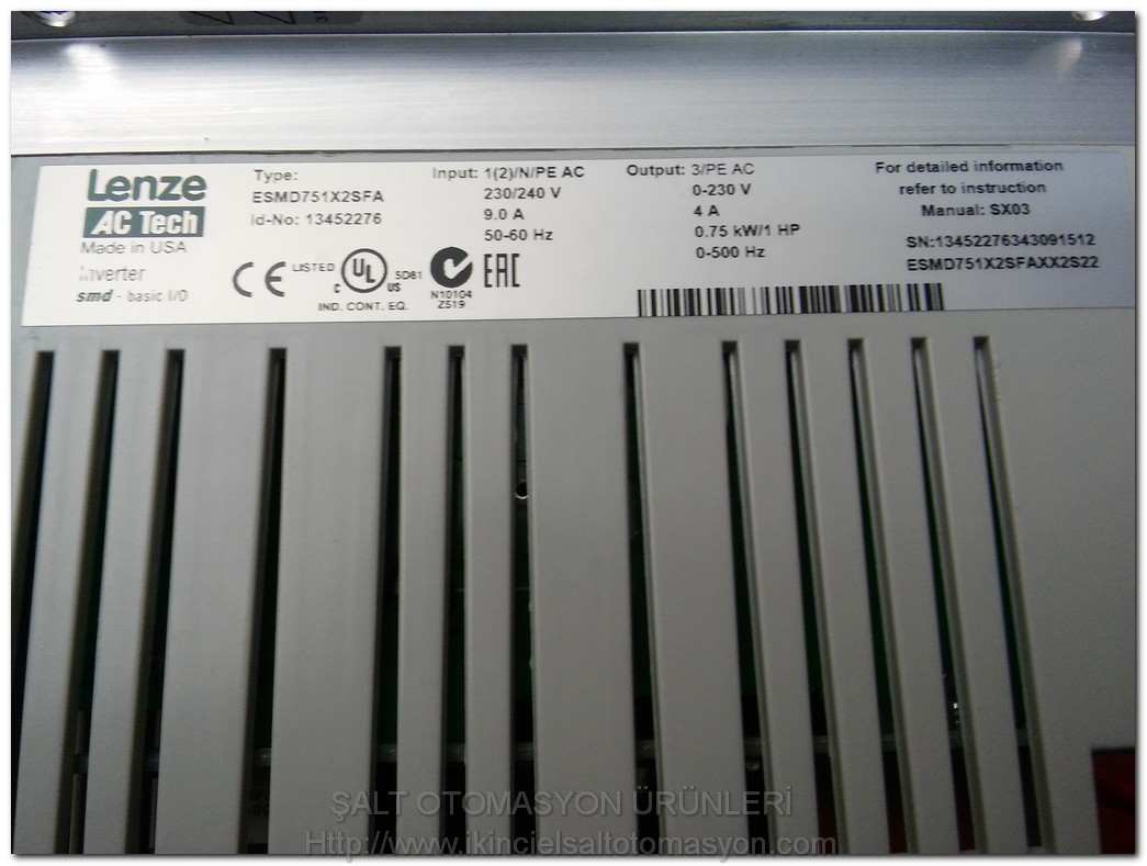 LENZE ESMD751X2SFA 0,75KW LENZE SMD SÜRÜCÜ