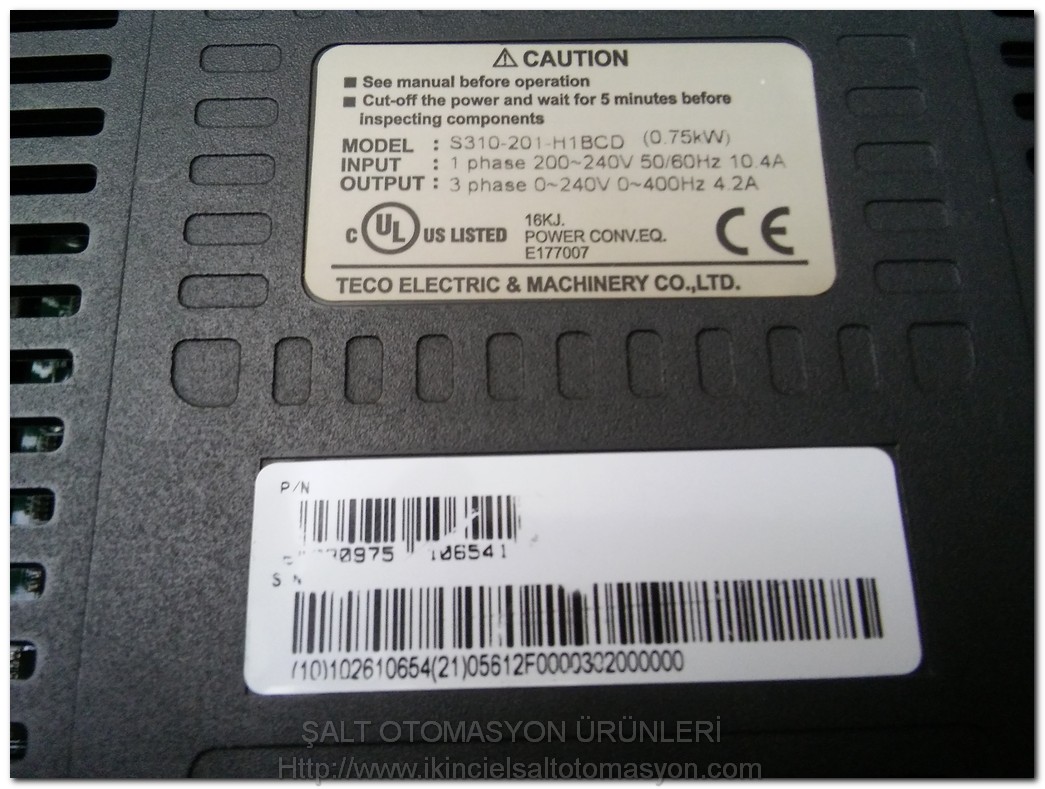 TECO S310-201-H1BCD 0,75KW S310 SÜRÜCÜ INVERTER
