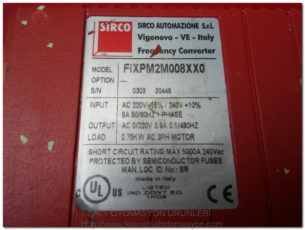 SIRCO FİXPM2M008XX0 0,75KW SÜRÜCÜ