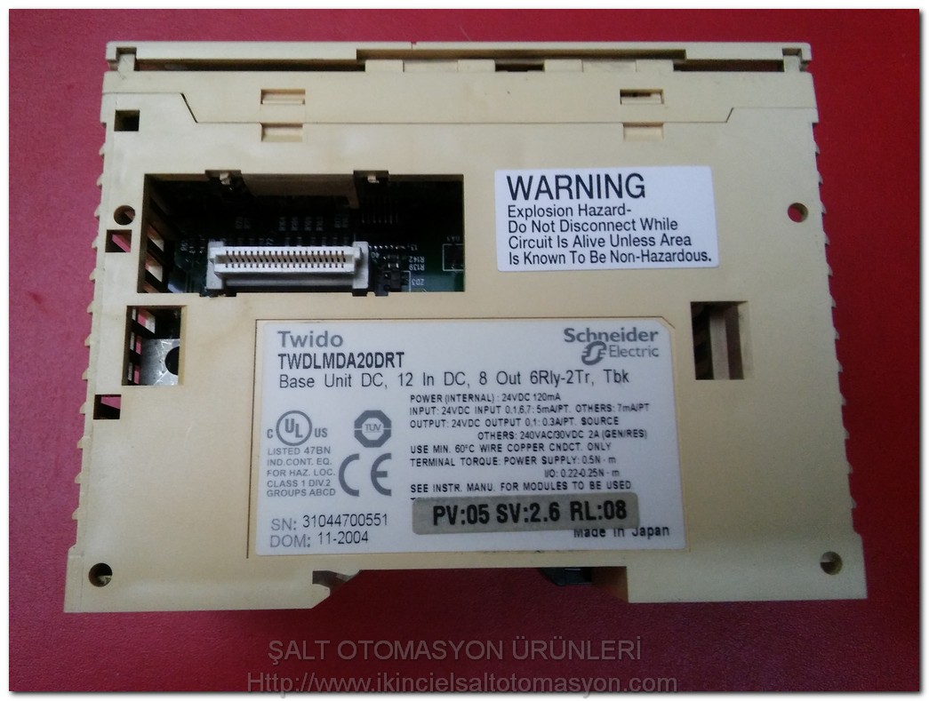 SCHNEİDER TWDLMDA20DRT TWİDO DC 12 GİRİŞ DC 8 ÇIKIŞ EK MODÜL