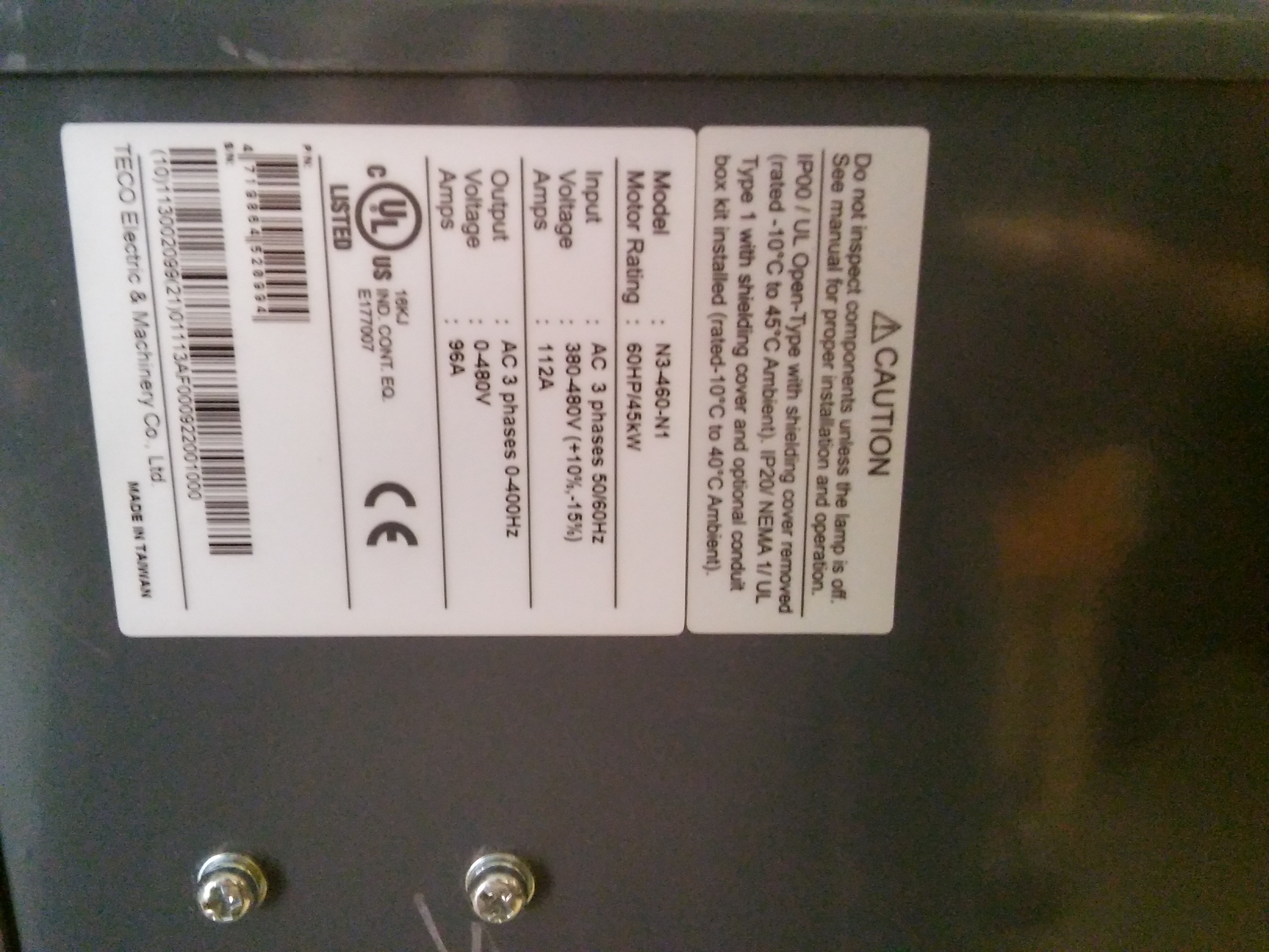 TECO N3-460-N1 45KW SÜRÜCÜ N3 AC DRİVE 400V CLASS 45 KW INVERTER