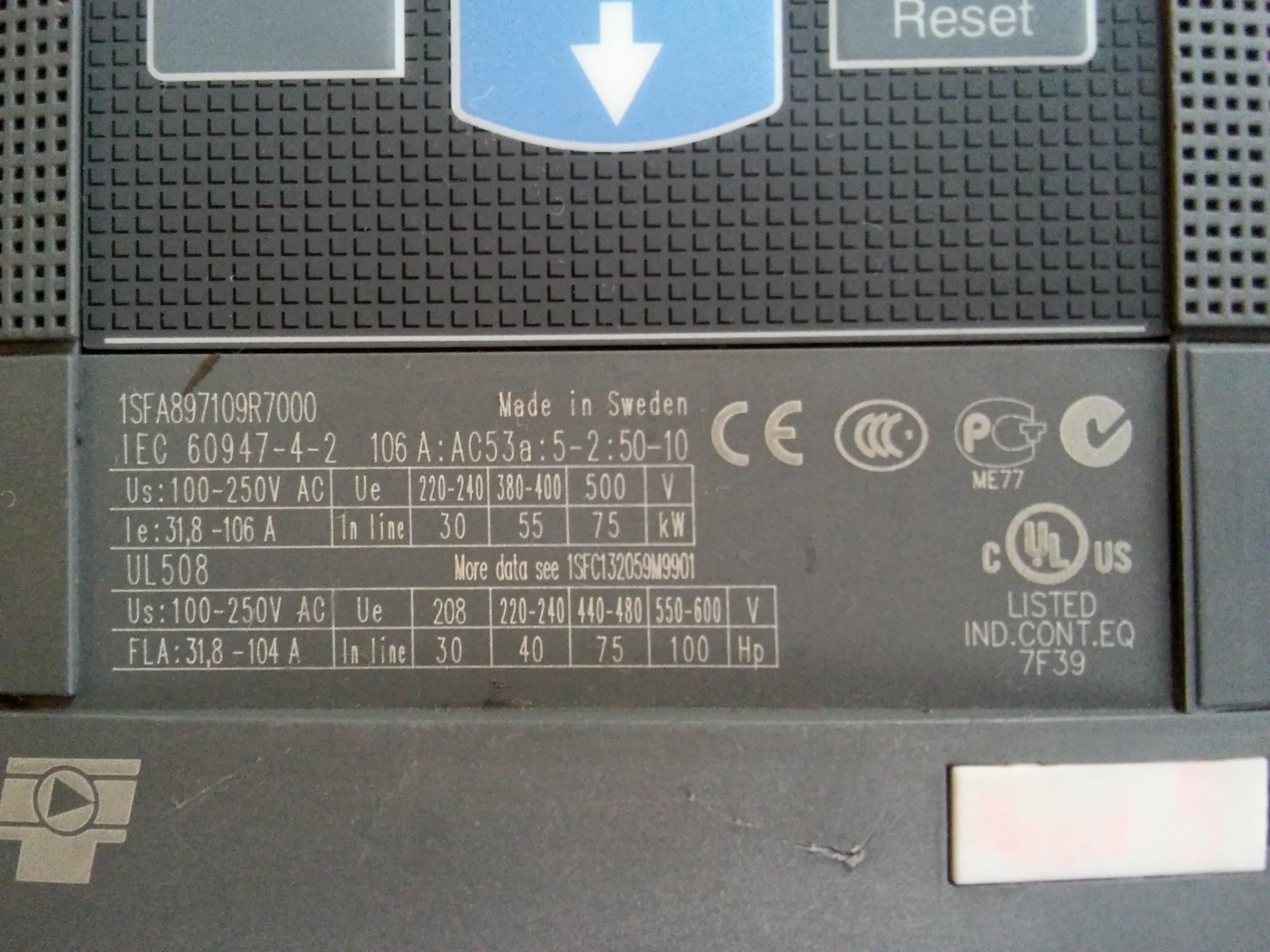 ABB PSE105-600-70 1SFA897109R7000 55KW SOFT STARTER 55 KW YUMUŞAK YOL VERME