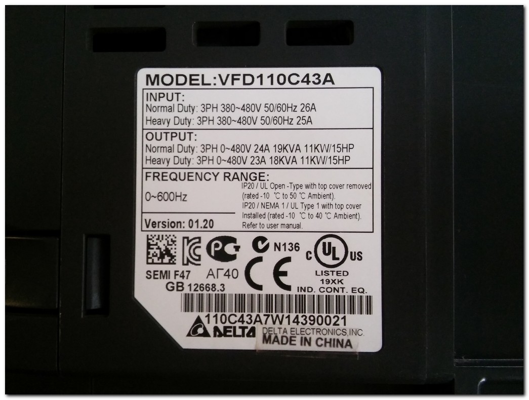 VFD110C43A VFD110C43A-21 DELTA