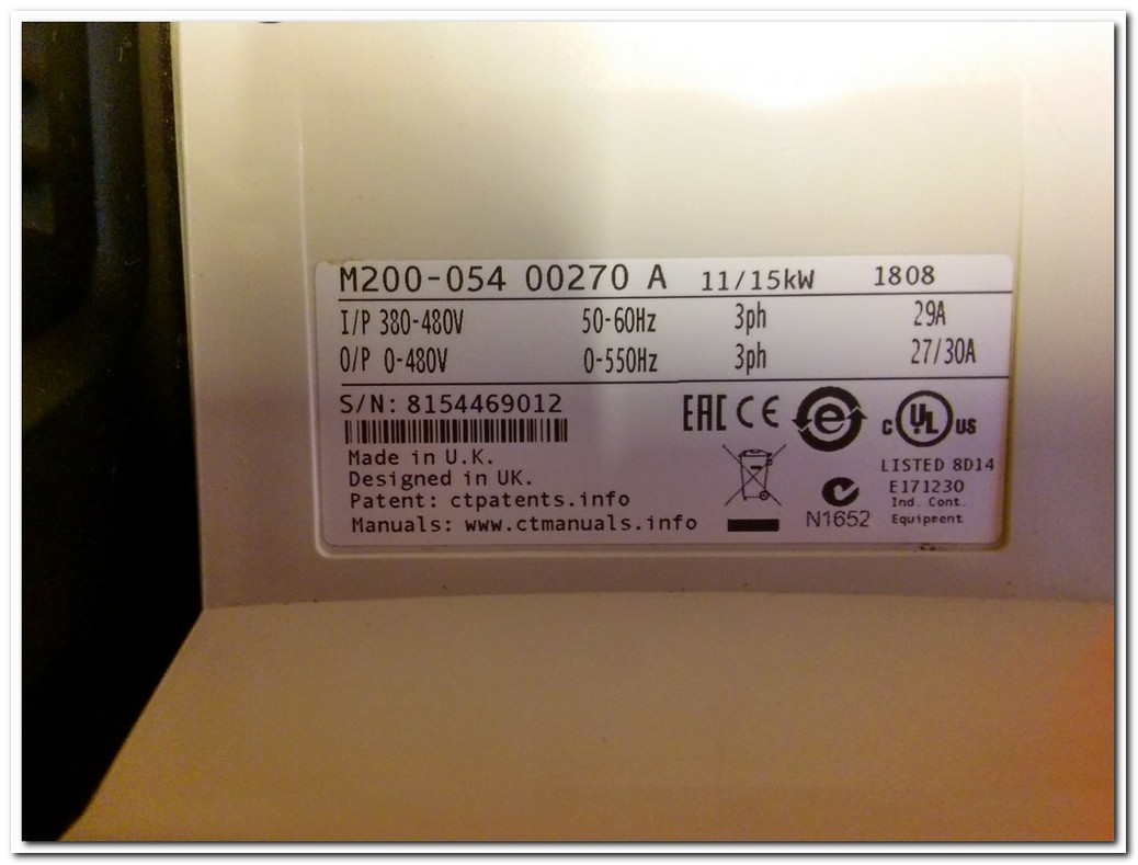 CONTROL TECHNIQUES M200-054 00270 A 15KW SÜRÜCÜ UNIDRIVE M200 NİDEC EMERSON 15 KW INVERTER