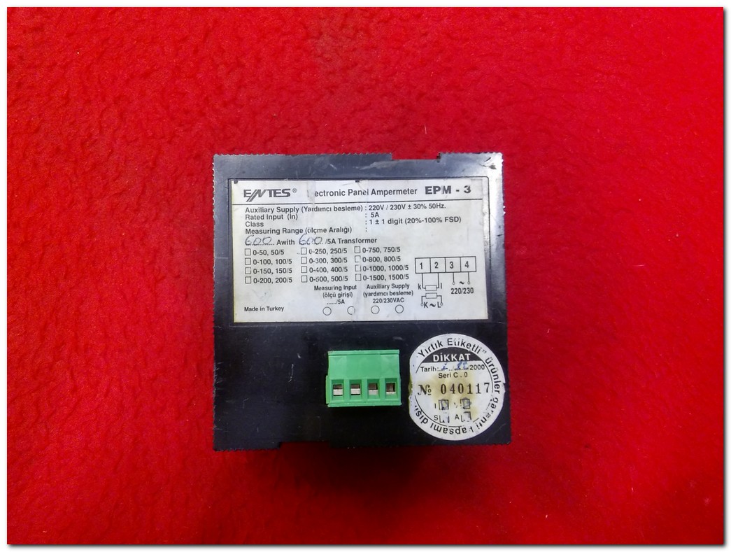ENTES EPM-3 ELECTRONIC PANEL AMMETER AMPERMETRE