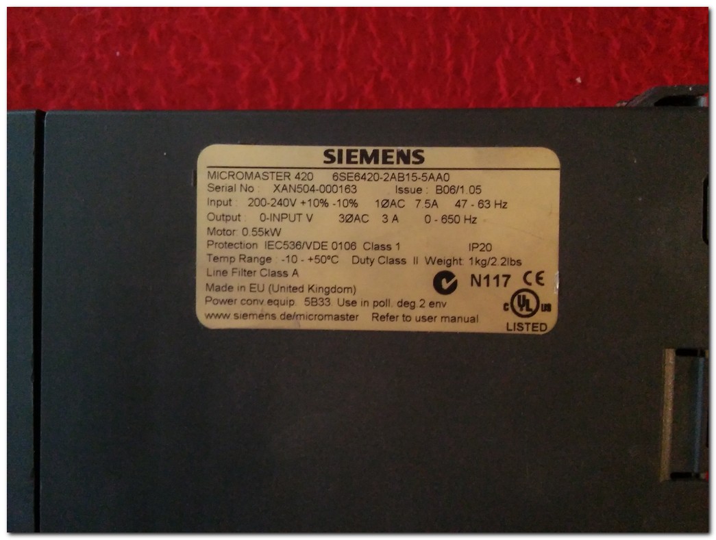 SIEMENS 6SE6420-2AB15-5AA0 0,55KW SÜRÜCÜ MICROMASTER 420 0,55 KW INVERTER