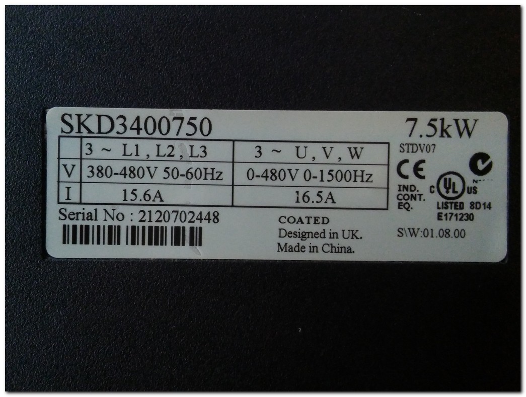 EMERSON SKD3400750 7,5KW SÜRÜCÜ CONTROL TECHNIQUES 7,5 KW COMMANDER SK INVERTER