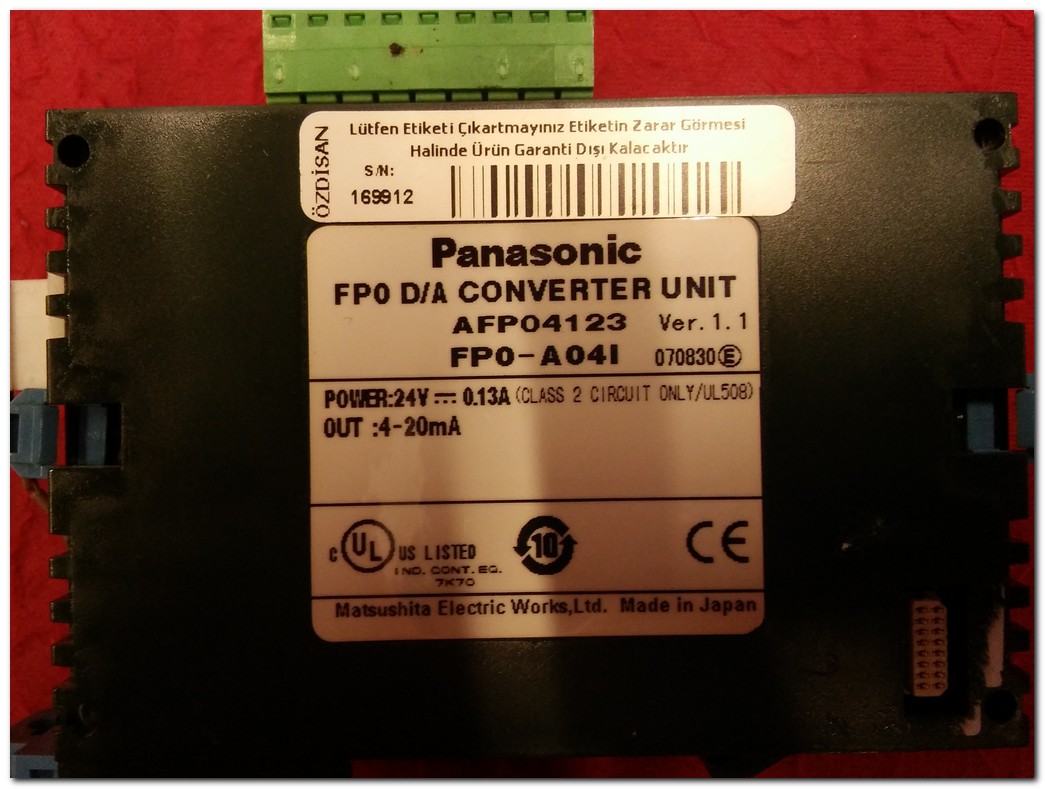 PANASONİC FP0-A04I AFP04123 FP0 D-A CONVERTER UNIT PLC KONVERTÖR ÜNİTESİ