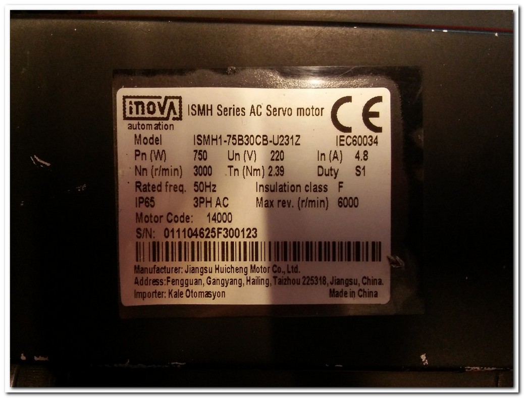 İNOVA ISMH1-75B30CB-U231Z ISMH SERİES LIMING FE-90 AC SERVO MOTOR VE 1-10 PLANET REDÜKTÖR TAKIM